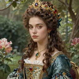 epic hyperdetailed portrait of beautiful queen's assasin girl in the garden. by greg rutkowski, highly detailed portrait, rococo, digital painting, artstation, concept art, smooth, sharp foccus ilustration, artstation hq. intricate, elegant. art by wlop and artgerm and greg rutkowski and alphonse mucha, masterpiece.