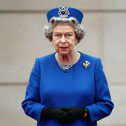 a cyberpunk half length portrait of queen elisabeth ii, by paul lehr