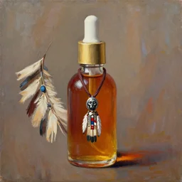 native american witch oil painting