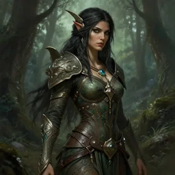 rogue, female, tabaxi, forest, d & d, fantasy, intricate, elegant, highly detailed, digital painting, artstation, octane render, concept art, matte, sharp focus, illustration, hearthstone, art by artgerm and greg rutkowski and alphonse mucha