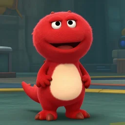 screenshot of barney the dinosaur appearing in quake 2
