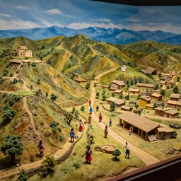 A diorama Of the Tarahumara in the mountains of northern Mexico
