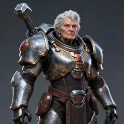 portrait anime old woman from british with a mjolnir powered assault armor, style artstation, style greg rutkowsk, octane render, unreal engine 6, epic game graphics, fantasy, ciberpunk, conceptual art, ray tracing