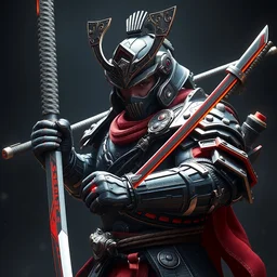 ryu in cybernetic battle armour, katana in hand, fine detail. 4 k hd, trending on artstation, featured on behance, well - rendered, extra crisp, features intricate detail, epic composition and the style of unreal engine.