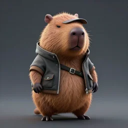 Detective Capybara in Cyberpunk 2077. 3D Render
