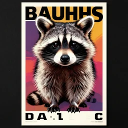 raccoon, bauhaus poster,