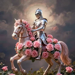 a knight made out of roses