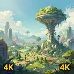 4k solarpunk wallpaper, solarpunk is a science fiction literary subgenre and art movement that envisions how the future might look if humanity succeeded in solving major contemporary challenges with an emphasis on sustainability, human impact on the environment, and addressing climate change and pollution, trending on artstation