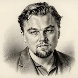 hyperdetailed pencil drawing of Leonardo DiCaprio by Caravaggio
