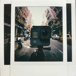 low - angle go - pro view, very low - angle, ant's!!! eye!!! view!!, messy photo in the busy street, polaroid photo, by andy warhol