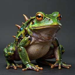 beautiful evil frog like fantasy character portrait, ultra realistic, cyborg, wide angle, intricate details, the fifth element artifacts, highly detailed by peter mohrbacher, hajime sorayama, wayne barlowe, boris vallejo, aaron horkey, gaston bussiere, craig mullins
