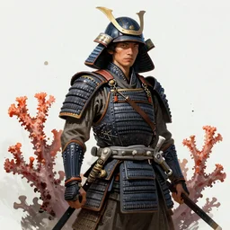 coral samurai, highly detailed, digital painting, trending on artstation, concept art, sharp focus, illustration, art by artgerm and greg rutkowski and magali villeneuve