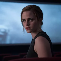 an still film Emma Watson in terminator movie, cinematic screen