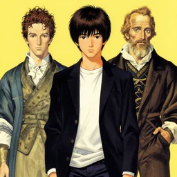 japanese teen, by jack kirby, italo calvino and ivan aivazovsky