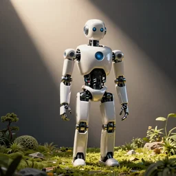 a robot painting, octane render, 3D