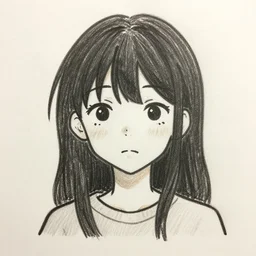 poorly drawn anime girl, crayon art, very silly looking