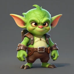 green gremlin fighter portrait, trending on artstation