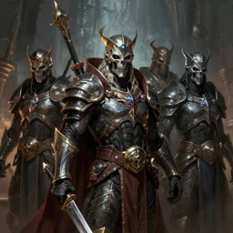 a fantasy comic book style portrait painting of death archons : - azik eggers, heitel in lord of mysteries, unreal 5, daz, hyper realistic, octane render, rpg portrait, ambient light, dynamic lighting