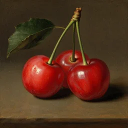 insanely fine detail, still life xix century classical academical oil paintintg, a fragment with a close - up cherry. flemish baroque, late italian renaissance, russian neoclassicism, romanticism, rococo, academism.
