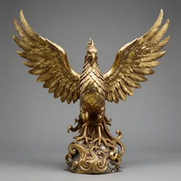 a photorealistic sculpture of a pheonix by ellen jewett