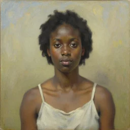 portrait of a dark lady in summer heatwave, painting by stanhope forbes, oil on canvas