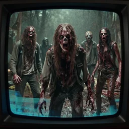 movie frame still from live action zombie apocalypse dead space, 8 k, vhs glitch, old tv, ultra wide angle, zenith view, greg rutkowski, intrincate, highly detailed, ilm, oscar winning photography, grain, dramatic lighting, greg nicotero, horrifying movie, nightmare fuel, horror movie