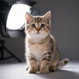 a kitten in studio light, studio lightening