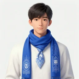 shibu wearing a blue ascot, intricate artwork by artgerm, greg rutkowski, and kilian eng, digital illustration, hyper detailed, super sharp, crisp, smooth, vibrant colors smooth gradients, depth of field, aperture f 1. 2