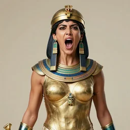 portrait of a shouting female warrior in sumerian armor, greek mythology, intense, an ultrafine hyperdetailed illustration by kim jung gi, irakli nadar, sharp focus, bright colors, fantasy, d & d, light from below, unreal engine 5, global illumination, radiant light