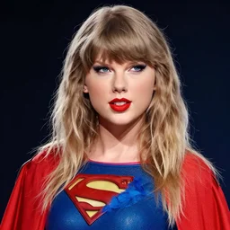 portrait of Taylor Swift as a superhero