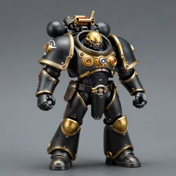 t'au warhammer commander painted black and gold, futuristic