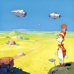 corellia landscape in the style of dr. seuss, starships, painting by ralph mcquarrie