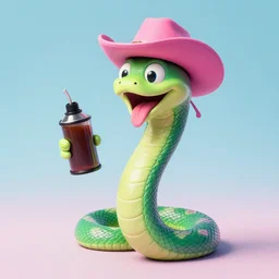 3 5 mm film, anthropomorphic petroleum snake oil salesman cowboy scientist chad | big mouth | neon pastel | snakeoil | anthropomorphic snake | 8 k, 1 0 8 0 p