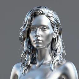 a realistic octane render physically based rendering chrome neon tilda swinton, trending on artstation, by archan nair and marlene dumas, intricate details, gilded, in the style of frank auerbach, in the style of martin ansin, in the style of david aja, by kandinsky