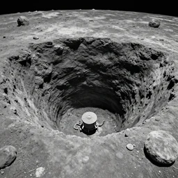 a mining hole on the moon