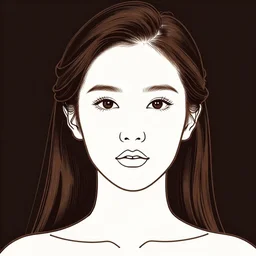 minimal face woman drawn by one continuous line, art sketch, vector