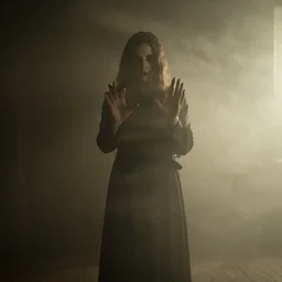photograph of the conjuring by chris raimo art, scary, soft lights, 1 9 1 6, fog, atmospheric