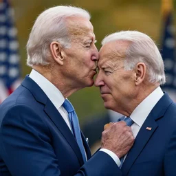joe biden kissing joe biden's forehead, lovely, ultrarealistic