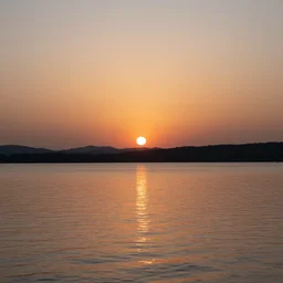 4 k hd, high detail photograph of sunset over the lake, shot with sigma f / 4. 2, 2 5 0 mm sharp lens, wide shot, consistent, volumetric lighting, high level texture render