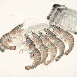 shrimps, by qi baishi
