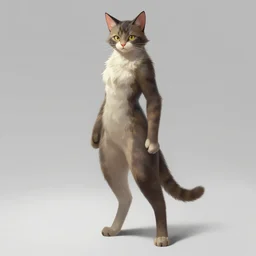 conceptual artwork of a full body of a beautiful anthropomorphic female cat, by greg rutkowski, rossdraws, matte painting, furry art, artstation, deviantart, pixiv trending