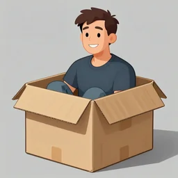 dave being posted in a cardboard box, trending on artstation, deviant art, digital art