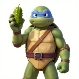 ninja turtle donatello holding a pickle in each hand, by inhyuk lee