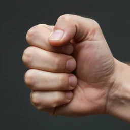 strong hands gripping, fingers and thumb, knuckles, finger nails