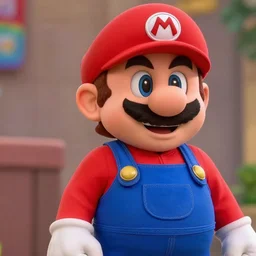 film still close up shot of dwayne johnson as mario from the movie super mario bros.