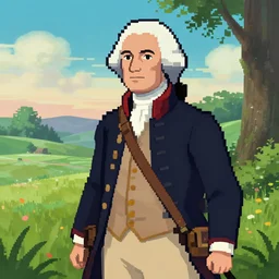 pixel art george washington revolutionary war still reimagined like spirited away