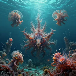 creatures infusion digitalart image underwater surrealism parfait luscious contemporaryart kaur fractal submerged [... ] natgeo fractal apocalyptic illustration groundwater venetian