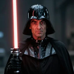 mr. bean as darth sidious in star wars, film still, cinematic lighting, highly detailed