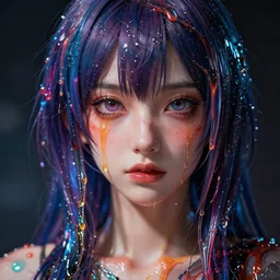 photorealistic dramatic liquids anime girl render, detailed face, colorful, atmosphere cinematic, by wlop, by ilyu kuvshinov, soft shadows, be concept art, super detailed, unreal engine 5, octane render, 8 k, super realistic, ufotable studio art style, global illumination, trending in pixiv, japanese light novel cover, visual novel