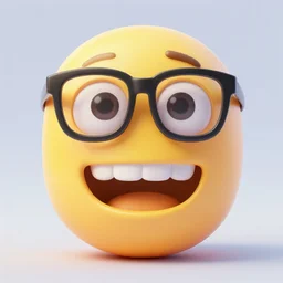 cringe nerd emoji 3 d graphic rendered